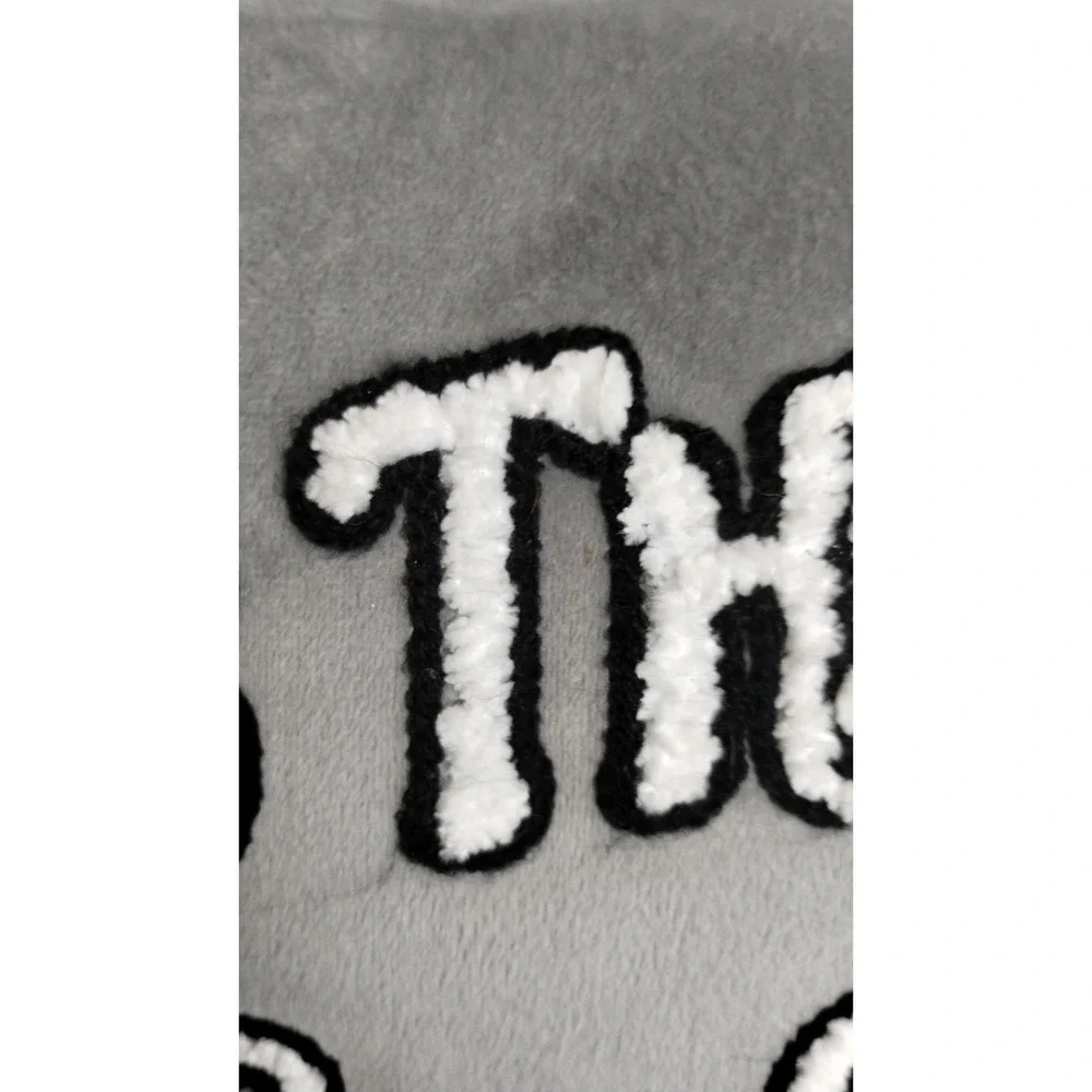 Halloween‎ Spooktacular Pillow Gray Lumbar Skeleton Bats Embroidered 14